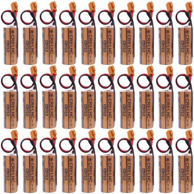 KUANMAI 30Pcs CR8.LHC 17450 Battery with Brown Plug for Fuji Battery Memory Backup Power Source Water Meters CR8.LHC Battery