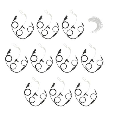 Bommeow 10 Pack BCT22-Y2 2-Wire Clear Coil Surveillance Kit w/Extra Replacement Clear Tube for Motorola Vertex Standard VX-7E VX-6E VX-7R (10PS-BCT22RCT-Y2)
