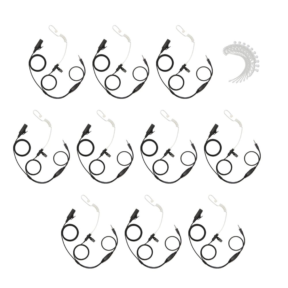 Bommeow 10 Pack BCT22-Y2 2-Wire Clear Coil Surveillance Kit w/Extra Replacement Clear Tube for Motorola Vertex Standard VX-7E VX-6E VX-7R (10PS-BCT22RCT-Y2)