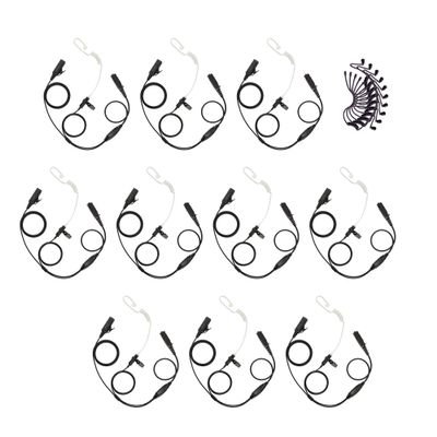 Bommeow 10 Pack BCT22-S2 2-Wire Clear Coil Surveillance Kit w/Extra Replacement Black Tube for Sepura STP8200 STP9000 SC20 (10PS-BCT22RBT-S2)