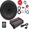 KICKER Subwoofer and Amp Package of 3 Items - 12" CompR 1000 Watt Max Sub, DS18 Class D Monoblock Amplifier, and Complete 4AWG Wiring Kit view 1