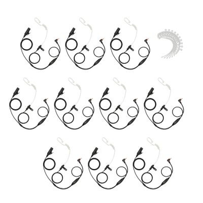 10 Pack BOMMEOW BCT22-M12 2-Wire Clear Coil Surveillance Kit w/Extra Replacement Clear Tube Compatible with Motorola Two-Way Radios SL7550e SL7580 SL300 SL3500e SL4000 SL8550e SL1K TLK100 DLR110 Curve