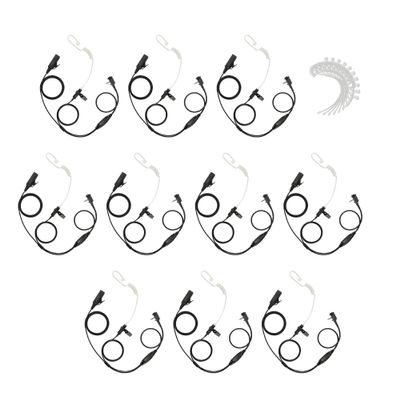 Bommeow 10 Pack BCT22-Y3 2-Wire Clear Coil Surveillance Kit w/Extra Replacement Clear Tube for Motorola Vertex Standard VX-110 VX-130 VX-131 VX-400 VX-410 VX-414 (10PS-BCT22RCT-Y3)
