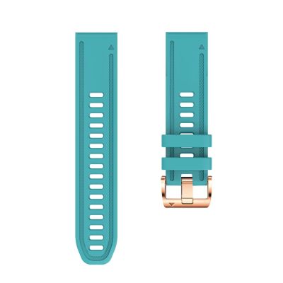 Wscebck for Garmin Fenix 7S 6S 5S Watchband 20mm Bracelet Rose Gold Buckle for Fenix 6s Pro 5s Plus Silicone Quick Replacement Wrist Straps (Color : Green Blue, Size : Width 20MM)