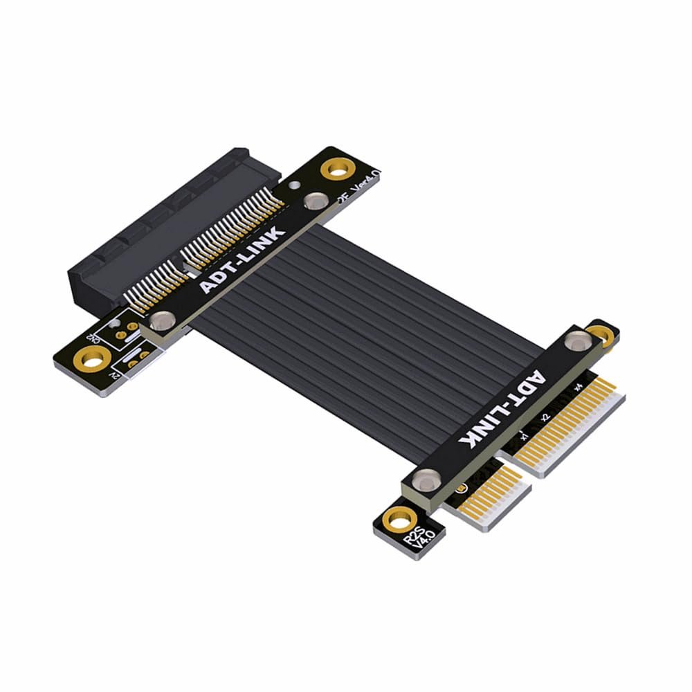 PCI Express 4.0 x4 Extension Riser Cable 90 180 Degree (30cm, R22SF 4.0)