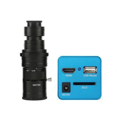 1080P Industrial Digital Video Microscope Camera SD Disk Video Recorder Measureing Camera & 200X C-Mount Lens