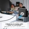 ORICO Hard Drive Docking Station with Offline Clone, Aluminum Alloy Dual Bay USB C to SATA Hard Drive Dock Holder for 2.5 or 3.5 Inch HDD 36TB UASP Support,Gray (6626C3-C) view 3