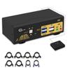 CKLau 2 Port USB 3.0 Dual Monitor HDMI KVM Switch 8K@60Hz 4K@144Hz with Audio Output and Cables Support HDMI 2.1, HDCP, HDR view 1
