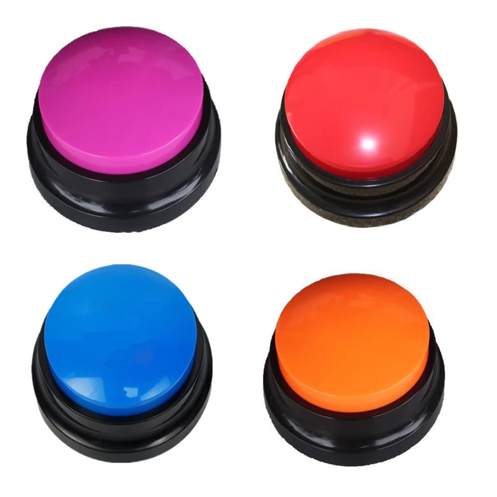 4 PCS 30 Second Record Recordable Talking Easy Carry Voice Recording Sound Button for Study Office Home