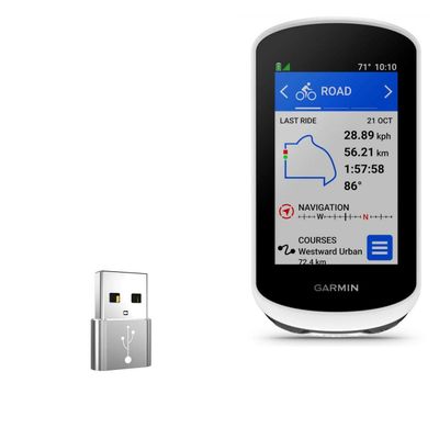 BoxWave Adapter Compatible with Garmin Edge Explore 2 - USB-A to C PortChanger (5-Pack), Type-C OTG Convert Charging Data Adapter - Metallic Silver