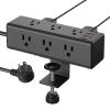 CCCEI Desk Clamp Power Strip with 9 Outlets, Desktop Edge Mount Surge Protector with USB-A and USB-C Ports, Widely Spaced Desk Outlet Fast Charging Station, 6 FT Flat Plug, Fit 1.6 inch Table. view 1