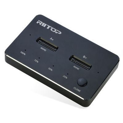 M.2 Duplicator, RIITOP Dual NVMe Docking Station for 2X M.2 NVMe SSD to USB C Reader [Offline Cloner]