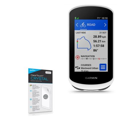 BoxWave Screen Protector Compatible with Garmin Edge Explore 2 - ClearTouch Crystal (2-Pack), HD Film Skin - Shields from Scratches