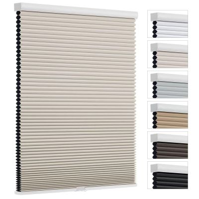 Changshade Cordless Cellular Shades, Blackout Room Darkening Black Out Honeycomb Blinds for Indoor Windows Bedroom, Pull Down Pleated Accordion Blind Easy Install, Shade Size 19" Wx36 H, Beige