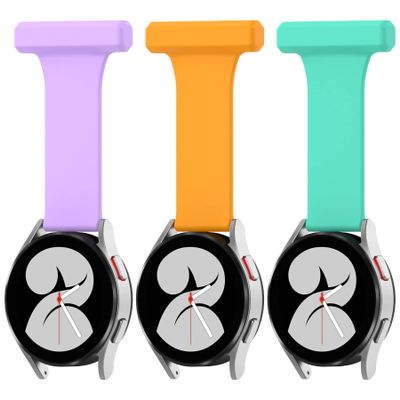 20MM Silicone Nurse Watch Fob Compatible with Garmin Venu/Venu 2 Plus/Vivoactive 3/Venu Sq/Venu Sq Music Watch Band with Pin-On Brooch Bands for Garmin Venu Band for Nurse Doctors (Yellow/Purple/Teal)