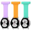20MM Silicone Nurse Watch Fob Compatible with Garmin Venu/Venu 2 Plus/Vivoactive 3/Venu Sq/Venu Sq Music Watch Band with Pin-On Brooch Bands for Garmin Venu Band for Nurse Doctors (Yellow/Purple/Teal) view 1
