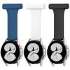 20MM Silicone Nurse Watch Fob Compatible with Garmin Venu/Venu 2 Plus/Vivoactive 3/Venu Sq/Venu Sq Music Watch Band with Pin-On Brooch Bands for Garmin Venu Band for Nurse Doctors (Black/White/NavyBlue) view 1
