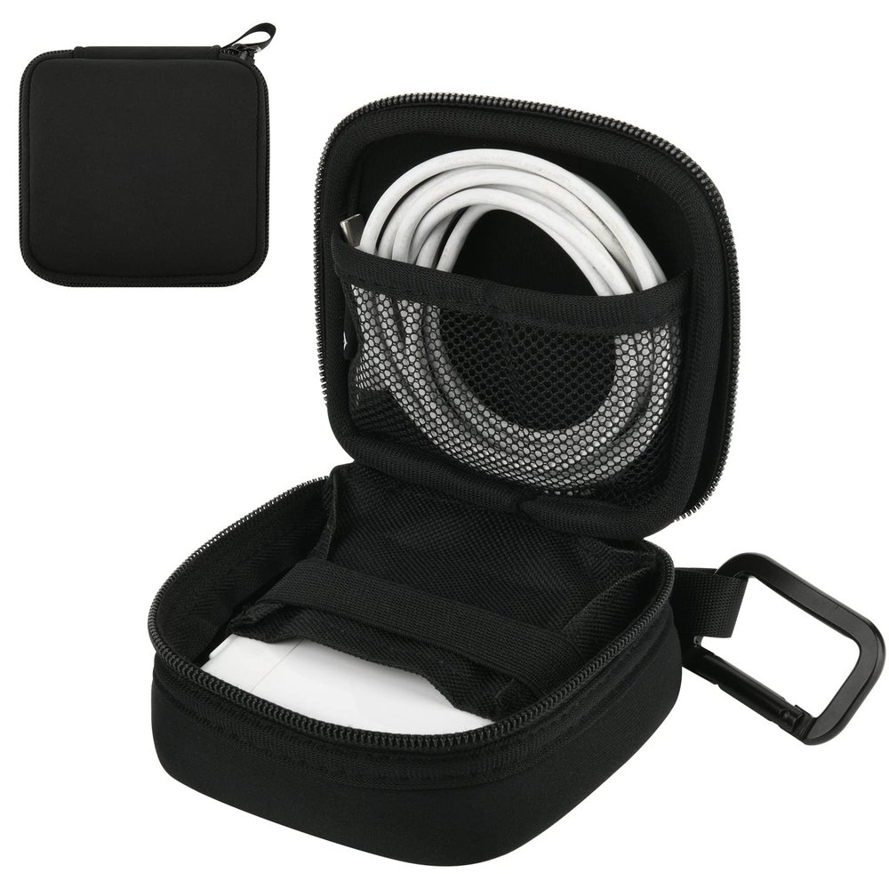 CaSZLUTION Travel Carrying Charger Storage Case Small Electronic Organizer Bag Compatible with MacBook MagSafe Power Adapter, Portable Pouch for Laptop Accessories, USB Drives, Gadgets, Tech Gear