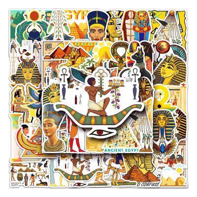 50 Pcs Ancient Egypt Stickers Waterproof Aesthetic Lost Civilizations Pyramid Sphinx Pharaoh Stickers for Water Bottles Laptop Luggage Car Skateboard,Waterproof Vinyl Sticker for Kids Boys Girls