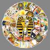50 Pcs Ancient Egypt Stickers Waterproof Aesthetic Lost Civilizations Pyramid Sphinx Pharaoh Stickers for Water Bottles Laptop Luggage Car Skateboard,Waterproof Vinyl Sticker for Kids Boys Girls view 2