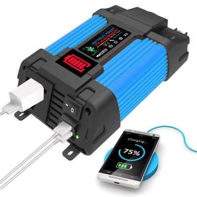 FONOBO 4000W/6000W Modified Sine Wave Power Inverter, 12V Dc to 110V/220V Ac, with 1 Cigarette Lighter Ports & LCD Digital Display,4000W-110V