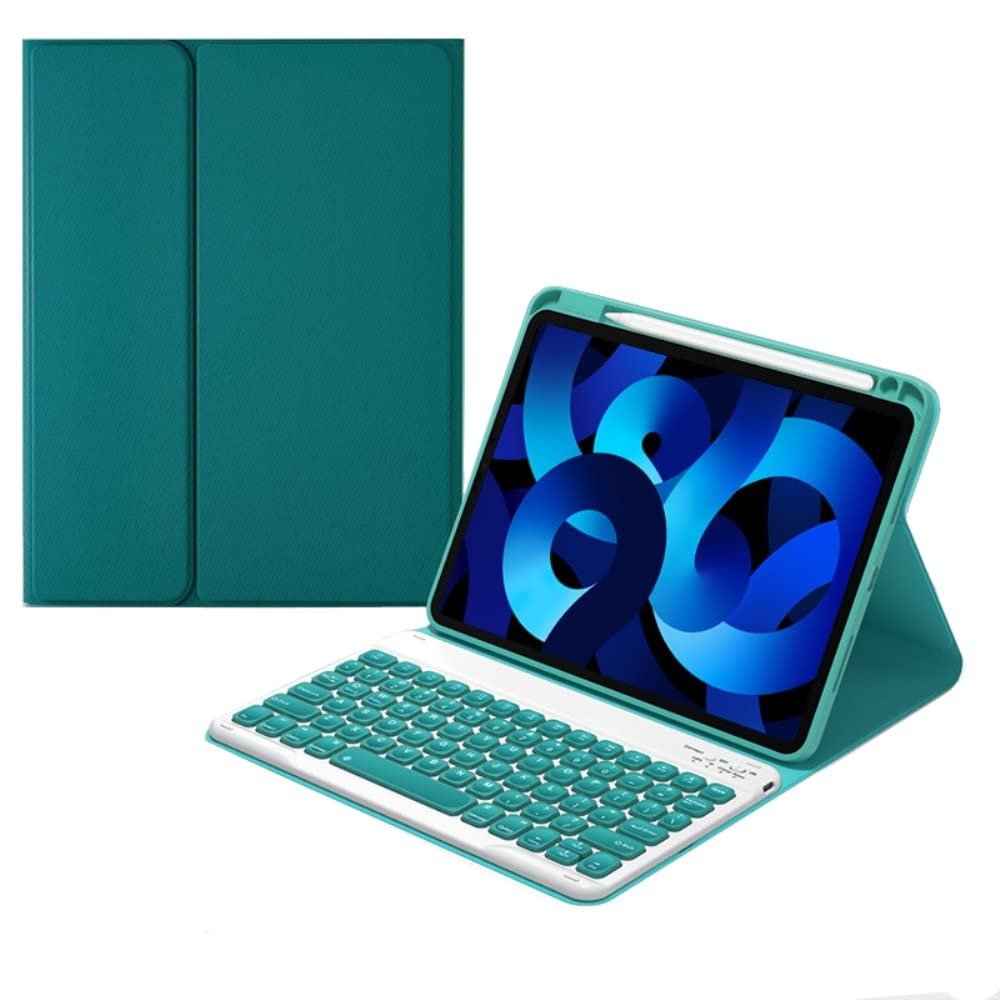 kaitesi Keyboard Case for iPad 9th & 8th & 7th Generation 10.2"/Air 3rd Gen/iPad Pro 10.5 Case with Keyboard Color Concave Keys Detachable Keyboard,Dark Green
