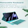 Keyboard Case for iPad Pro 11 4th Generation 2022 1st/2nd/3rd Gen 2018/2020/2021, Support Pencil Charging in Pencil Holder+Concave Keys+Detachable Keyboard Slim Leather Folio Smart Cover,Black+White view 4