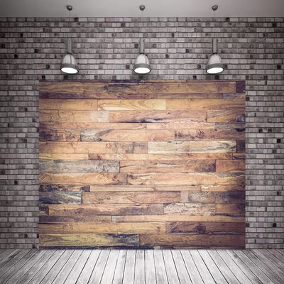 10x6.5ft 3D Brown Gradient Wood Backdrop Photography Retro Wood Wall Background for Baby Birthday Party Soft backdrops