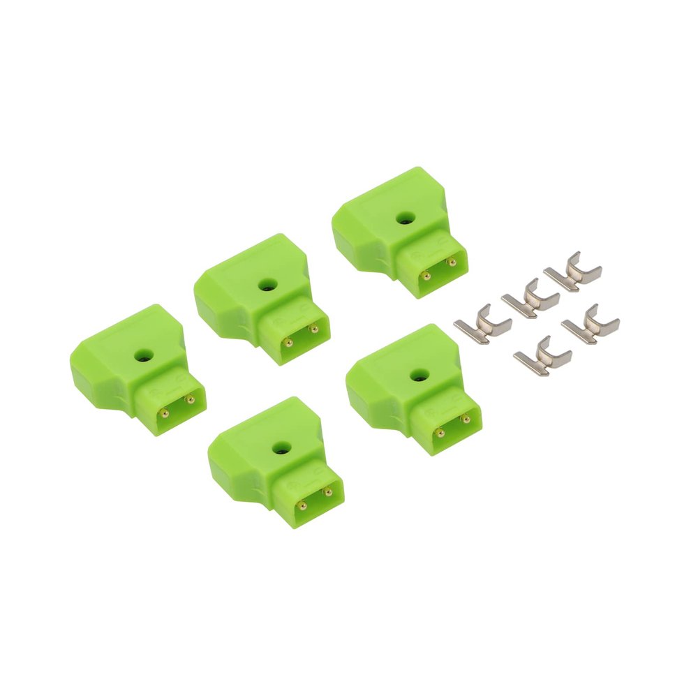 Alvins Dtap-Connector for V-Mount Gold-Mount Battery D-Tap P-Tap Male Plug for Camera Monitor Photography Power-Cable Green 5Pcs