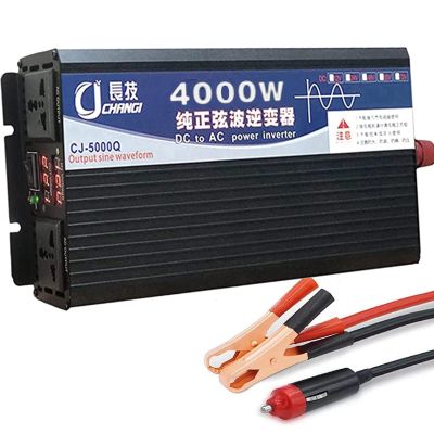 Pure Sine Wave Inverter 3000W 4000W 5000W Peak Power Inverter DC 12V 24V 48V 60V to AC 110V 220V with 2 AC Outlets LCD Display for Home Solar System Car Truck RV Voltage Converter,4000W-60Vto220V