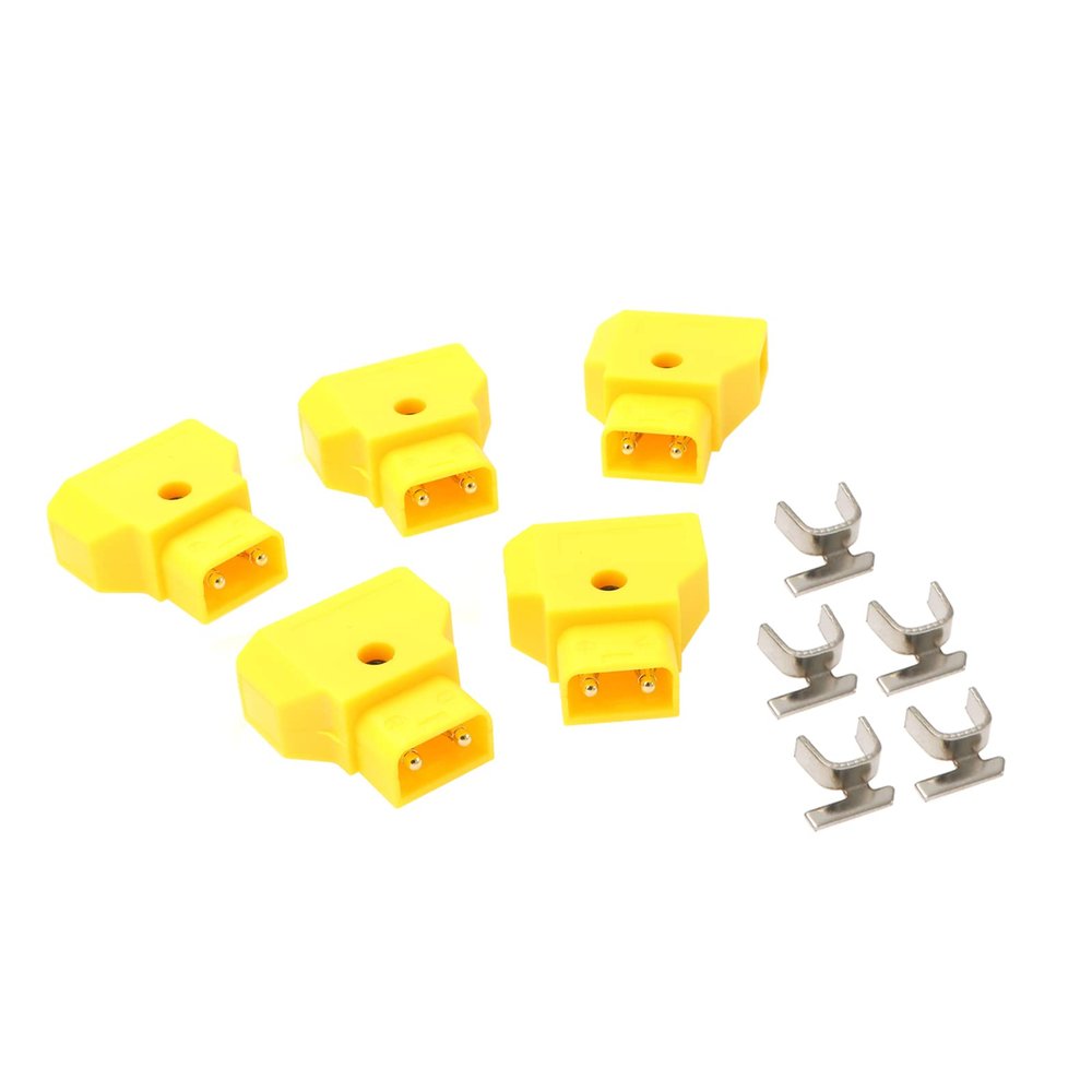 Alvins Dtap-Connector for V-Mount Gold-Mount Battery D-Tap P-Tap Male Plug for Camera Monitor Photography Power-Cable Yellow 5Pcs