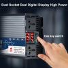 Pure Sine Wave Power Inverter 3000W 4000W 5000W DC 12V 24V 48V 60V to AC 110V 220V Voltage Converters Transformer with Dual AC Outlets Car Inverter,for Truck RV Home Solar System,5000W-24Vto110V view 2