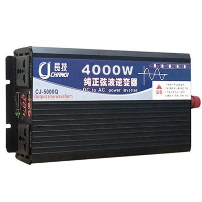 Pure Sine Wave Power Inverter 3000W 4000W 5000W DC 12V 24V 48V 60V to AC 110V 220V Voltage Converters Transformer with Dual AC Outlets Car Inverter,for Truck RV Home Solar System,4000W-60Vto110V