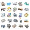 Lovely Rhinoceros Vinyl Stickers, 50 PCS Waterproof Illustrated Animal Decals for Laptops, Scrapbooking, Journals, Notebooks, Water Bottles, Suitcases, Phones & DIY Decor view 2
