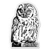 Owl Black and White Sticker - 3" Laptop Sticker - Waterproof Vinyl for Car, Phone, Water Bottle - Nature Decal view 1