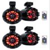 Rockville WB50KLS Black 5.25 in 250-Watt Metal Marine Wakeboard LED Tower Speakers, Waterproof and UV Resistant, for Boats, UTV, ATV, and Outdoor Powersports Audio Systems, 4-Piece view 1