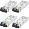 QINIYEK 4 Pairs of 1.25G SFP BIDI Module, 1000Base-BIDI WDM Transceiver, Tx1310/Rx1550nm for Cisco GLC-BX-20U, Cisco GLC-BX-20D, Ubiquiti, Mikrotik, D-Link, Supermicro, Netgear .(SMF,20km,DDM) view 1