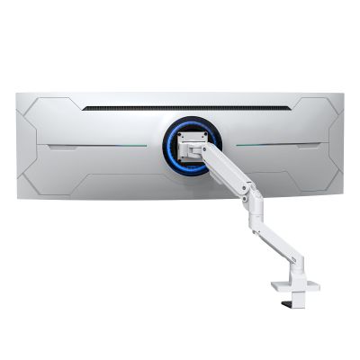 BEWISER Heavy Duty Monitor Arm Mount for 34-49 inches and Ultra 57 inches Screens,Weight Capacity Up to 44 lbs,Full Motion Height Swivel Adjustable Monitor Arm(White)
