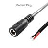 2 Pcs DC Power Pigtail Barrel Plug Connector Cable18AWG,Adapter 6FT 5.5MM x 2.5MM Male & Female Plug to Bare Wire Open End Power Wire Supply Repair Cable for DIY Extension Cord,Router,CCTV,IP Camera view 3