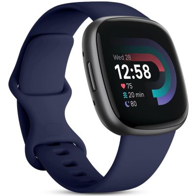 Odbeai Compatible with Fitbit Sense&Sense2 Bands/Versa 3&4 Bands Women Men,Soft Replacement Wristbands Sport Band Strap Accessories for Versa 3&4/Sense&Sense2 SmartWatch(Small, Navy Blue)