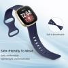 Odbeai Compatible with Fitbit Sense&Sense2 Bands/Versa 3&4 Bands Women Men,Soft Replacement Wristbands Sport Band Strap Accessories for Versa 3&4/Sense&Sense2 SmartWatch(Small, Navy Blue) view 2