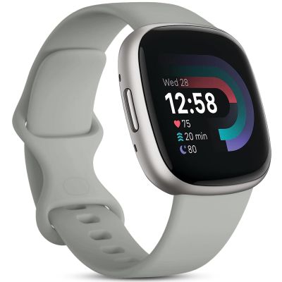 Odbeai Band Compatible with Fitbit Versa 3&4 Bands/Sense&Sense2 Bands for Women Men,Soft Replacement Wristbands Sport Strap Accessories for Sense&Sense2/Versa 3&4 SmartWatch(Small, Gray)
