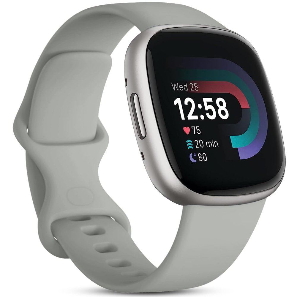 Odbeai Band Compatible with Fitbit Versa 3&4 Bands/Sense&Sense2 Bands for Women Men,Soft Replacement Wristbands Sport Strap Accessories for Sense&Sense2/Versa 3&4 SmartWatch(Small, Gray)
