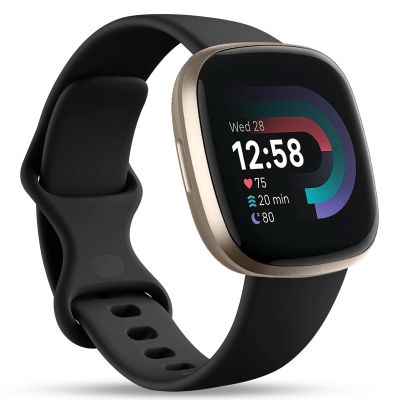 Odbeai Compatible with Fitbit Versa 4 Bands/Versa 3 Band & Fit bit Sense 2 Bands/Sense Band for Women Men,Soft Replacement Wristbands Sport Strap Accessories for Fit bit Smart Watch (Large, Black)