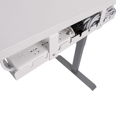Cable Management Under Desk Tray for Home Office Desk, Metal Raceway Wires Cable Management Tray Tidy Organizer (White)
