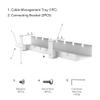 Cable Management Under Desk Tray for Home Office Desk, Metal Raceway Wires Cable Management Tray Tidy Organizer (White) view 3