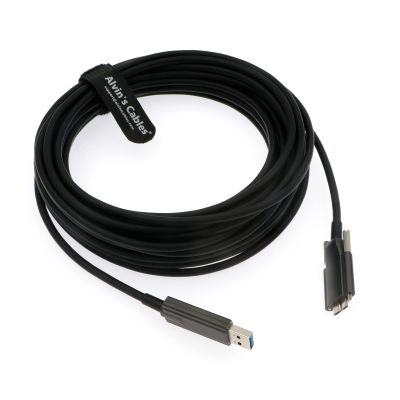 Alvin's Cables USB 3.0 to Micro-B Fiber-Optics Data-Cable for Basler ACE Camera Micro-B Locking-Screws to Type-A Shielded-Cable for Industrial Camera 10M|32.8ft
