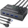 USB 3.0 Switch Selector 4 Port,MLEEDA KVM Switcher 4 Computers Sharing 4 USB Devices,USB Peripheral Switcher for Keyboard Mouse Printer Scanner,with Wired Remote Button and 4 USB 3.0 Cable view 1