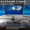USB 3.0 Switch Selector 4 Port,MLEEDA KVM Switcher 4 Computers Sharing 4 USB Devices,USB Peripheral Switcher for Keyboard Mouse Printer Scanner,with Wired Remote Button and 4 USB 3.0 Cable view 2