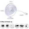 Kiven Small Personal USB Desk Fan - Portable Fans with IR Sensor, Quiet Operation and 360Air Supply,Adjustable Angle Bedside Table Fan for Office,Bedroom,pets fan,Car Outdoor Travel(White) view 2
